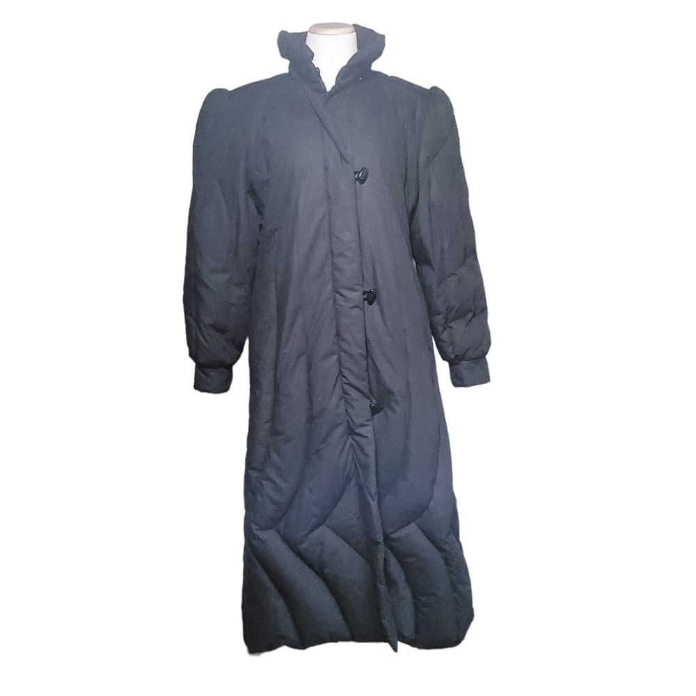 CADAZ Black Vintage 80’s Down Puffer Coat Down Filled with Zipper Large